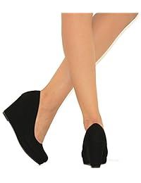 Mve zapatos de mujer cuñas Slip On   Zapatillas comodidad Casual zapatos de cuñas   Mid Tacón Bajo Punta Redonda bombas de cuñas