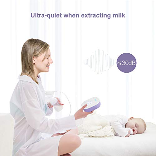 Electric Breast Pump, OUNUO Portable Breast Pump Rechargeable, Hospital-Grade Single Breast Milk Pump with Massage & Suction Level,LCD Screen & Sensitive Touch Pancel