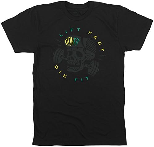 Rokfit 'Lift Fast, Die Fit Men's T-Shirt (Black, Large)