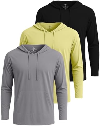 A4 N3409 Men Long Sleeve Hooded Tee Performance Lightweight Hoodie