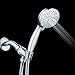 Hand Held Shower-Head,5 Feet Ultra-Flexible Hose Luxury Multi Function Spray, Rainfall, Chome Finish