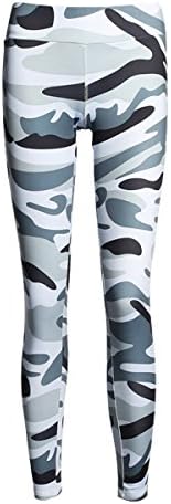 HUAOUQI Hollicy Light Blue Camouflage Workout Leggings Yoga Sports Pants (L)