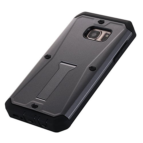 Galaxy S7 Case, Pandawell™ [Built-in Screen Protector ] [Kickstand Feature] Hybrid Dual Layer Armor Defender Full Body Protective Case Cover for Samsung Galaxy S7 - Grey - Thumbnail 4