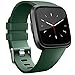 Vancle Bands Compatible with Fitbit Versa Bands for Women Men Rose Gold Silicone Wristbands for Fitbit Versa Bands/Versa Lite Bands (Dark Green, Large)