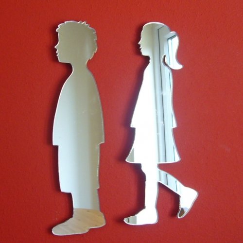 Super Cool Creations Boy & Girl Mirror 12cm Each – Plain