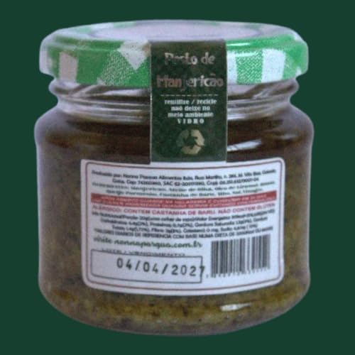 Molho Pesto de Manjericão com Castanha de Baru Mediterrâneo 130g - Artesanal, Sem Conservantes, Low Carb e Gourmet