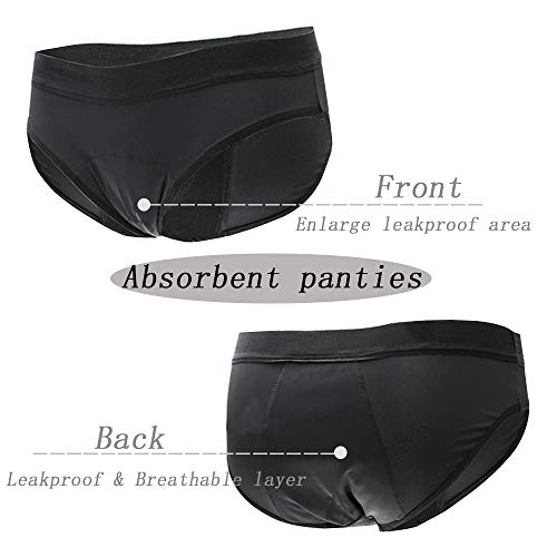 Tanseefly Absorbent Menstrual Leakproof Bikini Period Underwear for Light-Medium Discharge