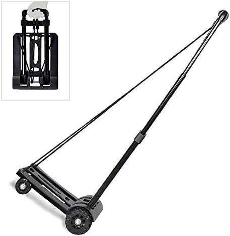 Lightweight Folding Hand Cart （HDGGE） Dolly Fold Up Hand Truck Portable Utility Moving Shopping Cart(4wheel/165lbs) (4 wheel)