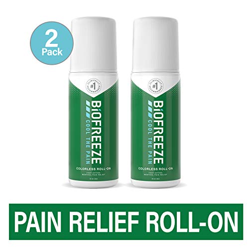 Biofreeze Pain Relief Roll-On, 3 oz. Colorless Roll-On, Fast Acting, Long Lasting, & Powerful Topical Pain Reliever, Pack of 2 (Packaging May Vary)