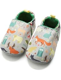 TIMATEGO Toddler Baby Boys Girls Shoes Non Skid Slipper Sneaker Moccasins Infant First Walker House Walking Crib Shoes(6-24 Months), 18-24 Months Infant, 01 Grey Fox