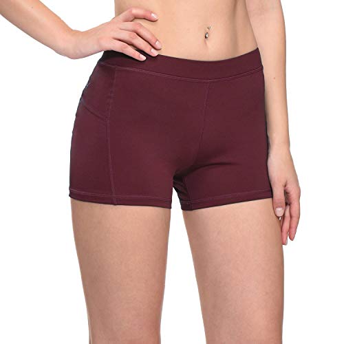 image for BALEAF Women's 3 Inches Active Sports Compression Volleyball Shorts Wo