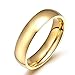 JAJAFOOK Men Women Stainless Steel Smooth Rings 4MM Width,Gold,High Palted