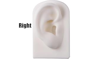 Silicone Ear Model Black Jewelry Rack Piercing Tool Earrings Display Stand Soft Human Ear Model Rack (White-Right)