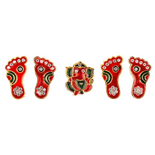 Diwali Decoration Charan Paduka Feet Pagla stickers sticker Decor decorative for door wall floor house office (Length :- 2 " each) Gift gifts return / Good Luck,