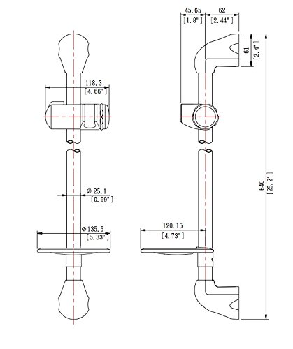 Dura Faucet DF-SA300CL-CP RV Shower Slide Bar (Chrome) - Thumbnail 4