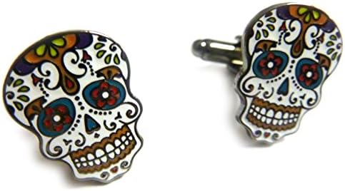 Day of The Dead Dia De Los Muertos Skull Mask Cufflinks Cuff Links Set Pair
