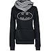 Shilanmei Women Cotton Long Sleeve Coat Top Tees Batman Hoodies Sweatshirts,Black,Large