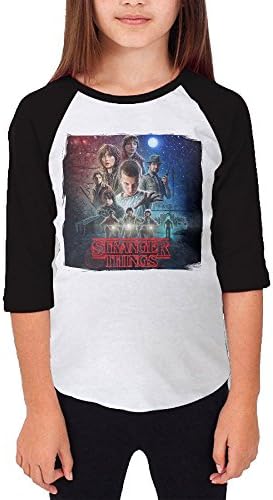 101dog Stranger Things Unisex Youth Casual 3/4 Sleeve Raglan S