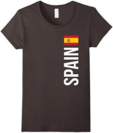 Womens Spain Flag Spanish City Soccer Souvenir Gift T-Shirt Large Asphalt