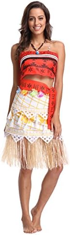 Quintion Anneao Kids Women's Adventure Outfit Polynesian Dress Halloween Costumes with Necklace S