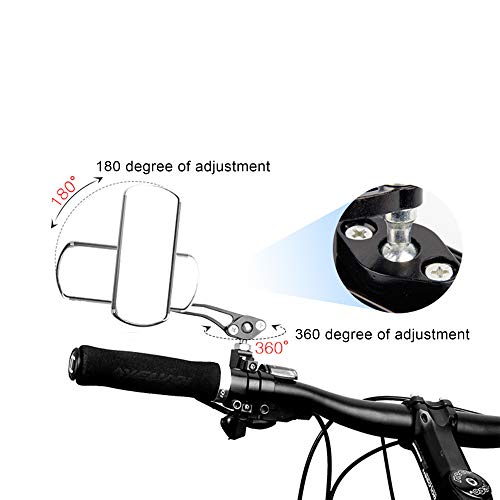 2× Aluminum Bike Mirror Bicycle Adjustable Flexible Safety Rearview(BLUE)