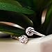 Difines Redbarry 18k Platinum Plated Double 0.25ct CZ Tension-mount Engagement Open Rings, Size 7
