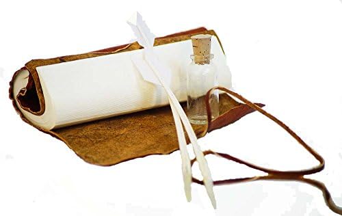 Medieval-Re-enactment-Pirate-Larp-Cosplay- MEDIEVAL CRUSHED LEATHER DIARY/JOURNAL With QUILL &amp; Ink Pot