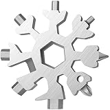 Desuccus 18-in-1 Snowflake Multi Tool, Stainless Steel Snowflake Bottle Opener/Flat Phillips Screwdriver Kit/Wrench, Stocking Stuffers for Men(Standard-Stainless Steel)