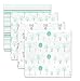 SwaddleDesigns Cotton Muslin Swaddle Blankets, Set of 4, Green Woodland