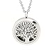 Eco Ultrasonic Diffuser Necklace, Essential Oil Aromatherapy Locket, Tree of Life Pendant. Premium Stainless Steel Will Not Tarnish from Oils, Bonus 12 Assorted Color Refill Pads.
