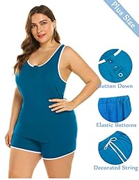 IN'VOLAND - Conjunto de pijama sin mangas para mujer, talla grande