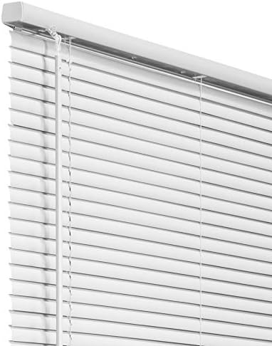 CHICOLOGY Cordless 1-Inch Vinyl Mini Blinds, Horizontal Venetian Slat Mild Filtering, Darkening Excellent for Kitchen/Bed room/Dwelling Room/Workplace and Extra, 34″ W X 72″ H, White (Industrial Grade)