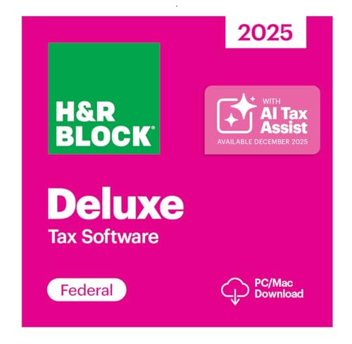 H&R Block Tax Software Deluxe 2025 Win/Mac [PC/Mac Online Code]