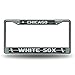 Rico FCGL4101 MLB Chicago White Sox Bling License Plate Frame, Chrome, 12 x 6-Inch