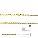 The Bling Factory 4mm 14k Yellow Gold Plated Flat Figaro Chain Necklace, 22 inches
