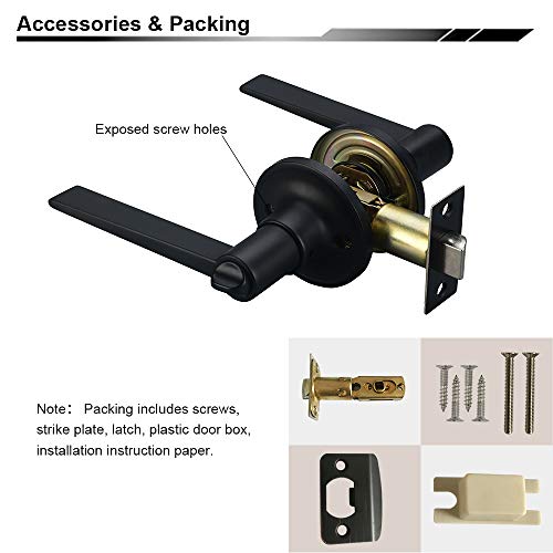 Classic Door Lever, Bath Door Lock, Interior Door Handle (Privacy