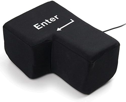 Big Enter Key Throw Pillows with USB Office Stress Relief Vent Noon Break Doll Toy