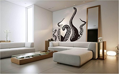 Tentacles Wall Decal Kraken Octopus Tentacles Wall Sticker Sea Animal Wall Decal Mural Home Art Decor Black