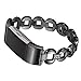 bayite Bands Compatible Fitbit Charge 2, Replacement Metal Bracelet Adjustable Fitbit Charge 2 Bands Black with Rhinestone