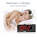 REACHER Projection Alarm Clock Radio with Dual Alarm USB Sleep Timer 0-100 Dimmer and Snooze Time Option for Bedroom
