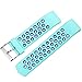 Wepro Replacement Bands Accessory for Fitbit Charge 2 HR with air hole, Small Teal on Blue