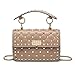 Olyphy Designer Quilted Shoulder Bag for Women，Rivets Chain Purse， Leather Top Handle Lingge Handbag