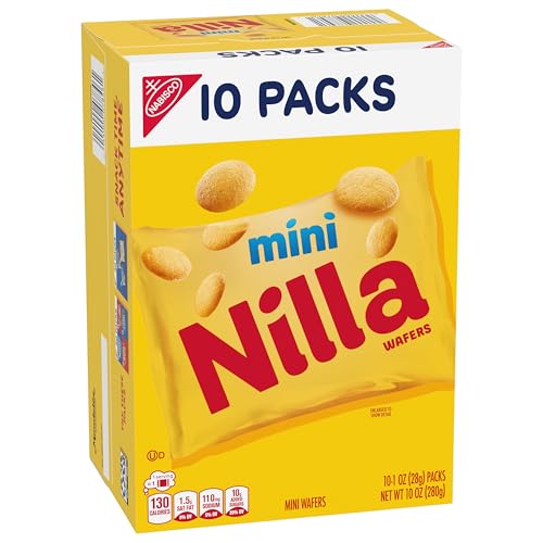 NILLA WAFERS MINI COOKIES, VANILLA WAFERS, 10 SNACK PACKS