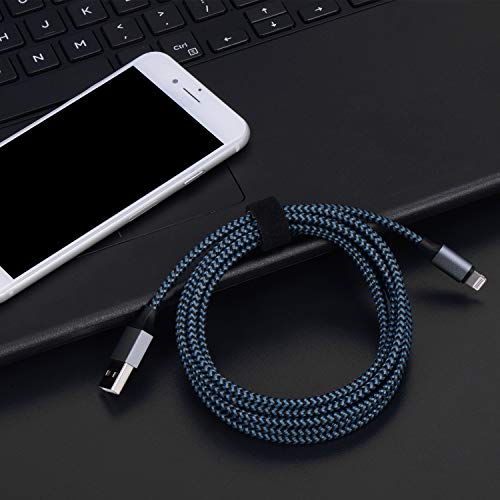 iPhone Charger, Sundix 3Pack 10ft Lightning Cable iPhone Charger Cable Nylon Braided Charging Cord Compatible iPhone XR XS XSMax X 8 8 Plus 7 7 Plus 6 6s Plus SE 5 5s 5c iPad iPod? (Blue)