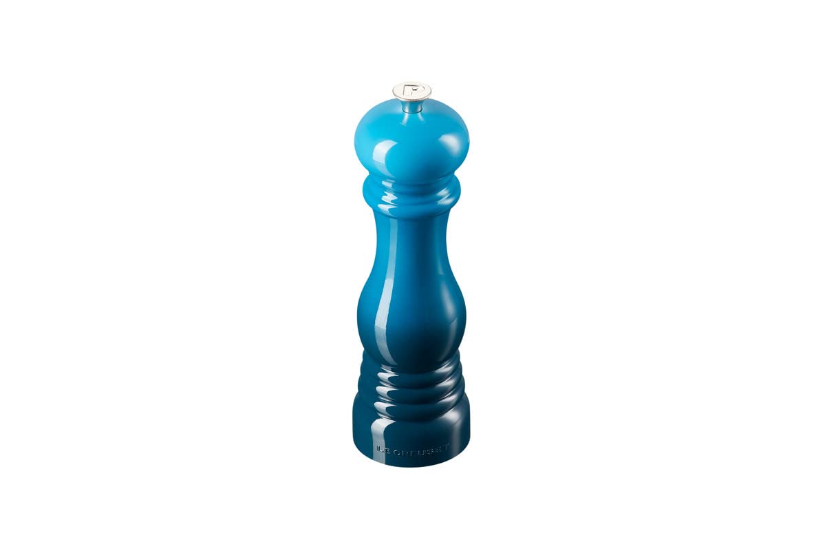 Le Creuset Classic Adjustable Pepper Mill Grinder, Chip-Resistant ABS Plastic, Anti-Corrosion, 40g, 21 cm, Deep Teal, 96001900642000