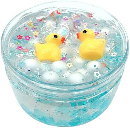 LLguz Safe Non Toxic Duck Star Puff Crystal Mud Mixing Cloud Slime Putty Scented Stress Kids Clay Toy Slime toy (60ML, Multicolor)