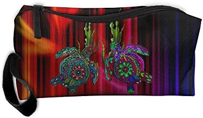 Sea Turtles Symmetry Pencil Bag Durable Pouch Zipper Big Capacity Trave Makeup Cosmetic Bag Organizer Bag