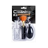 4 In 1 Professional Cleaning Kit Bundle Set For DSLR Camera Lenses And Electronic Device Screens, Micro-Fiber Cloth, Anti-Static, Fan Shaped Brush, Air Blower