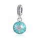 WOSTU 925 Sterling Silver Starflish Dangle Charm for DIY Bracelets Blue Charm for Summer