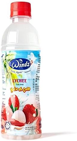 Windz Lychee Juice Drink with Nata de Coco - 355ml (12fl oz)
